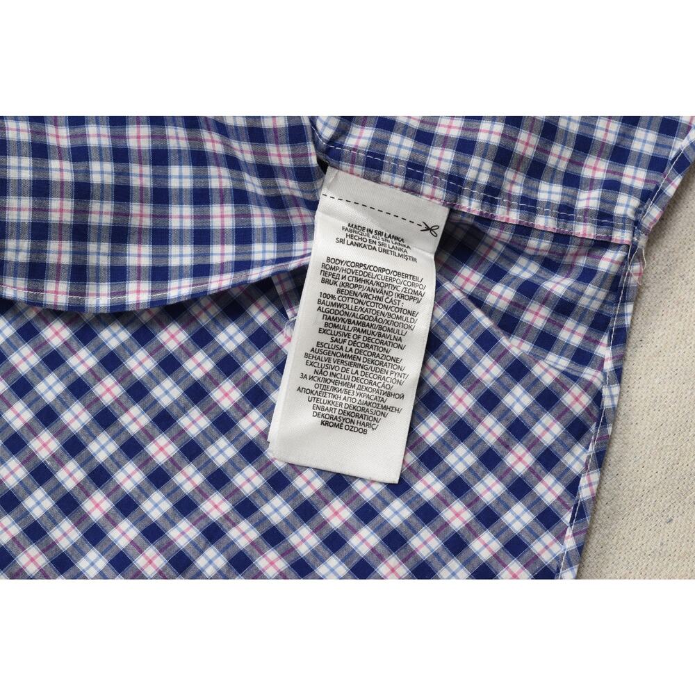 Ralph Lauren Shirt Men 2XB Blue Gingham Plaid 100% Cotton Stretch Long Sleeve - Picture 5 of 8